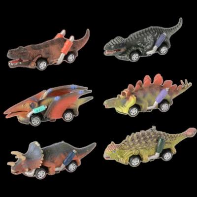 China Amazon Hot Sale Plastic Gifts Pull Back Dinosaur Cars Toys Set Dinosaur Vehicles Toys For Boys And Girls Play Car for sale