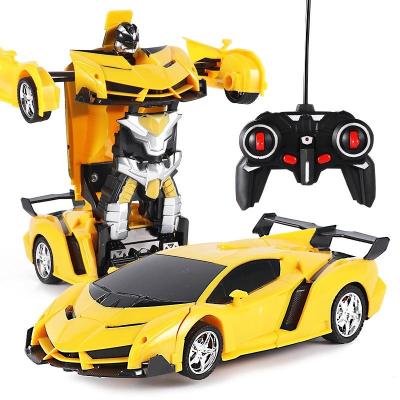 China The other hot sale remote control toy robot car remote control model car rechargeable one-button deformation 1:18 deformation for sale