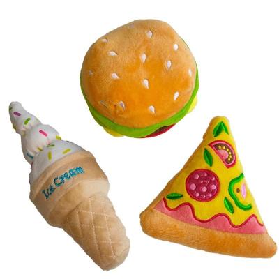 China Viable hot sales super soft pet plush toy simulation ice cream burger pizza large with healthy toy for sale