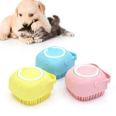 China Sustainable Silicone Pet Bath Brush Soft Massage Foaming Stabilized Bath Brush Cat And Dog Feeds for sale