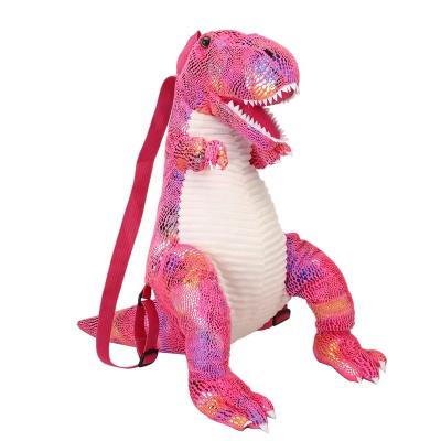 China Amazon Anti-theft wholesale hot sale anime dinosaur plush backpack kindergarten student dinosaur stuffed animal backpack for kids for sale