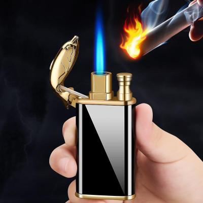 China American Style Dual Function Lighter Windproof Lighter Supports Custom Writing Boys Gift Cigarette Lighter Accessories for sale