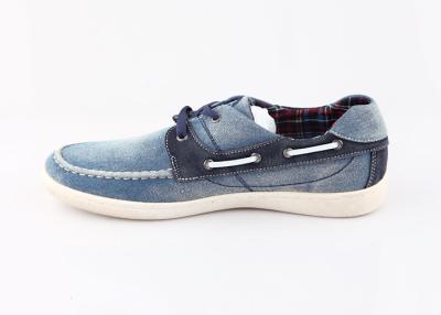 China Blaues Denim-intelligente Mann-Freizeitschuhe, flache Gummi-zufällige Fußbekleidung Outsole für Männer zu verkaufen