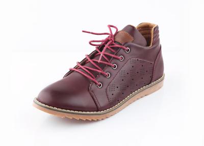 China PU Breatheble Hole Side Mens Casual Mid Top Shoes , Mens Brown Casual Shoes for sale