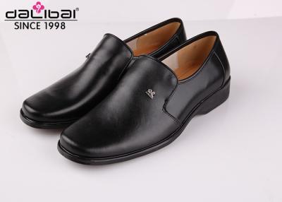 China Square Toe Working Mens Black Slip On Dress Shoes Pig Skin Lining Material for sale