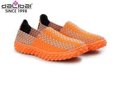 China Women Close Toed Fabric Elastic Weave Shoes With Anti Slip Rubber Sole for sale