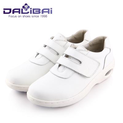 China Buckle Strap Nurse Work Shoes Genuine Leather Nursing Shoes White Customized for sale