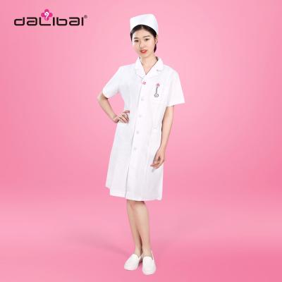 China Summer Short Sleeve Nursing Uniforms Comfortable Nurse Uniform Dress for sale