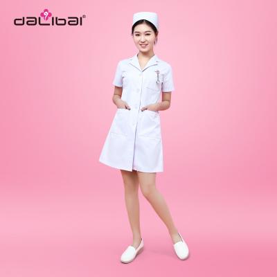 China Breathable Frauen, die Uniform-weiße Krankenschwester-einheitliches Kleiderebenen-Gewebe, blaues Rosa pflegen zu verkaufen