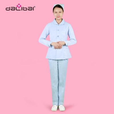 China Frühlings-langärmlige Baumwollblaue rosa weiße Krankenpflege-Uniform XS/S/M/L/XL/XXL/XXXL zu verkaufen