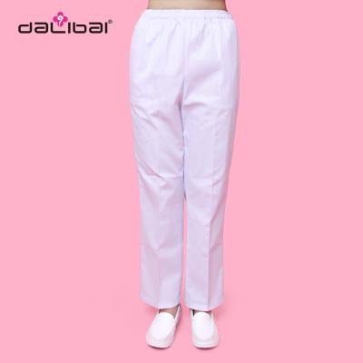 China Spring White Long Nursing Pants Cotton Waist-control Comfortable Scrub for sale