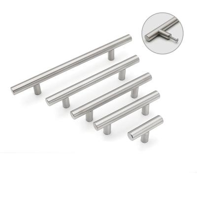 China Wholesale Contemporary/Modern/Minimalist Furniture Hardware T Bar Shape Drawer Pulls Kitchen Stainless Steel Cabinet Handle for sale