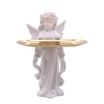 China Art Decor Nordic Prayer Girl Angel Metal Shelf Storage Nail Salon Cosmetics Store Home Storage Racks & Holders for sale