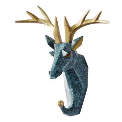 China Minimalist Funny Decorative Animal Shape Resin Cartoon Plastic Crafts Deer Eyes Seamless Self Adhesive Wall Hook for sale