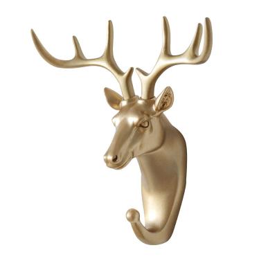 China Minimalist Universal Simple Home Simple Home Clothes Deer Key Hook Wall Hanging Key Coat Antler Decoration Animal Wall Hook for sale