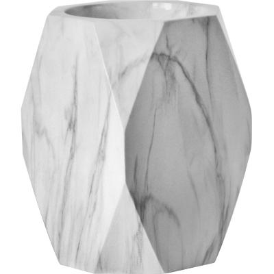 China Multifunctional Marble Effect Modern Tabletop Decor Stationery Makeup Pen Holder Storage Container for sale