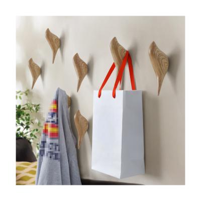 China Factory direct minimalist home decoration 3D wall creative multifunctional bird-shaped wooden hook for sale