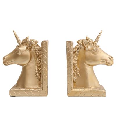 China Nordic minimalist unicorn bookend light luxury books by decorations living room dining room wine cabinet TV cabinet villa home decoration for sale