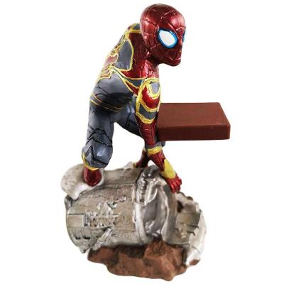 China Creative Extraordinary Handmade Anime Doll Ornaments Spiderman Resin Watch Stand JLJ-JH2021 for sale