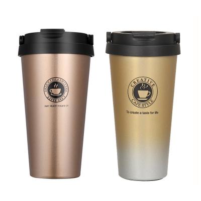 China Sustainable 380ml  Vacuum Cup Thermal Mug Tumbler Double Wall Stainless Steel Travel Coffee Mug Insulated Coffee Tumbler With lid handgrap for sale