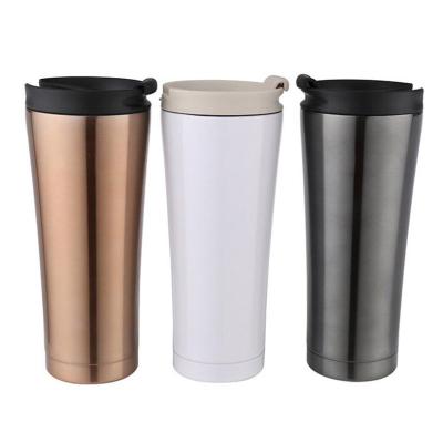 China Sustainable Customized logo 350/500 Tapered Double Wall Stainless Steel Vacuum Cup Thermal Travel Coffee Mug Insulated Coffee Tumbler With l for sale