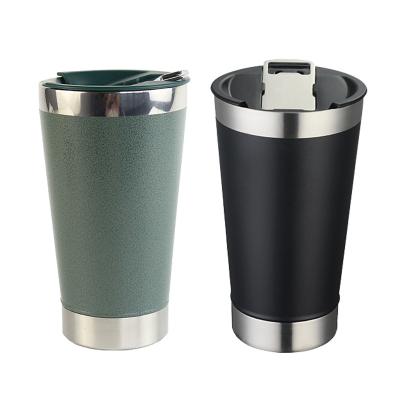 China Sustainable 17oz Double Wall Stainless Steel Vacuum Cup Thermal Coffee Beer Mug Insulated Coffee Beer Tumbler With Opener for sale