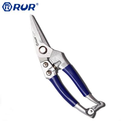 China Anti-Slip Handle Over Heat Treatment 8 Inch Zinc Alloy Straight Garden Shears With Lock For Cut Flower for sale