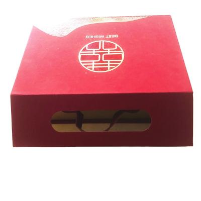 China Recycled Materials Cardboard Gift Packaging Red Coated Paper Magnetic Folded Box For Gift And Craft for sale