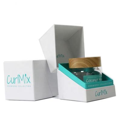 China Recycled Materials JS Paper Recyclable Packaging KraftArt Matt Hinged Lid Face Cream Perfume Packing Box for sale