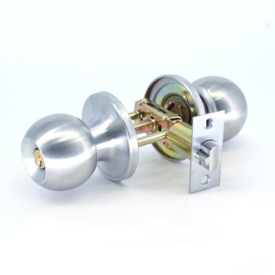 China 304/201 Cerradura De Pomo Cylindrical Stainless Steel Tubular Door Handle Lockset Brass Polished Zinc Alloy Door Knob Lock for sale