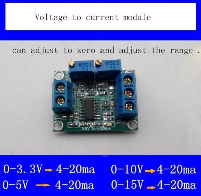 China Voltage to current module signal conversion conditioning 0-3.3v/5v/10v/15v to 4-20mA transmitter for sale