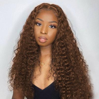 China Spring Curl Deep Wave 5x5 Lace Up 200density Wet And Wavy Deep Loose Remy Lace Wig Chocolate Brown Curly Hair Colored Wave Closure Wigs for sale