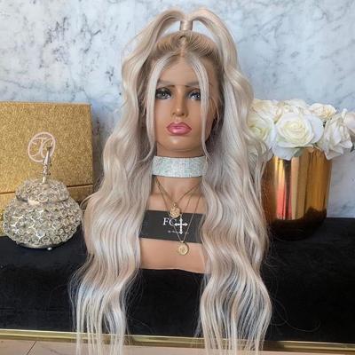 China European Curly Curly Grace Wave White Blonde Lace Front Human Hair Wigs With Baby Hair Full Lace Wigs For Color Women Natural Hairline for sale