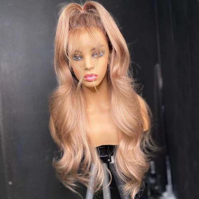 China Blonde Body Wave 130Density 13x4 Front Brazilian Human Hair Wigs Ombre Transparent Lace Body Wave Lace Front Wigs For Women for sale