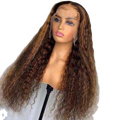 China Virgin Hair 360 Lace Frontal Wig 150% Density Silky Straight Wave 360 ​​Highlight Brazilian Curly Hair Wigs For Black Women for sale