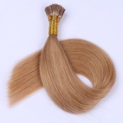 China Silky Straight Wave 1g/s 100 Fails Pre Bonded Keratin I Tip Hair #27 Honey Blonde Straight Hair Fusion Hair Extensions Extensions for sale