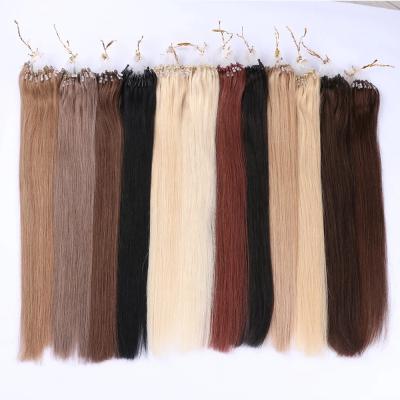 China Silky Straight Wave Brown Micro Blonde Virgin Micro Ring Hair Extensions 1g/Stand 100strands 18