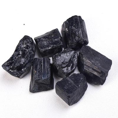 China China Natural Black Tourmaline Tumbled Rough Black Tourmaline Gravel Stone Tourmaline Stone Price Stones for sale