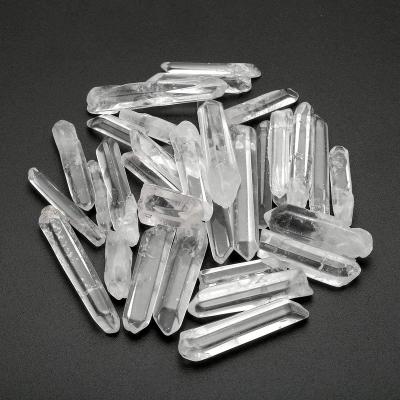 China Wholesale Bulk Natural From Europe Polished Tumbled Crystal Points Magic Wand Shards Raw Clear Quartz Strips mini for sale