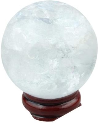 China Europe Divination Sphere With Wooden Stand Crystal Natural Rock Quartz Gemstone Healing Ball for sale