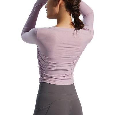 China Wholesale Customized Sports Logo Breathable Long Sleeve Quick Dry Women's Breathable Yoga Clothing for sale