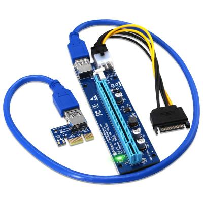 China Free Shipping Graphics Card GPU FebSmart Riser Plus PCI-e Pcie Riser Card Supplement Gold Usb 3.0 Adapter Led Lights For Gpu Min Powered PC for sale