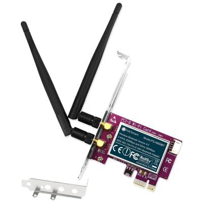 China Free Shipping Desktop Radio Dual Band FebSmart 2.4GHz 300Mbps or 5GHz 300Mbps PCIE Wi-Fi Adapter Card with 2X3dBi External Antennas for sale