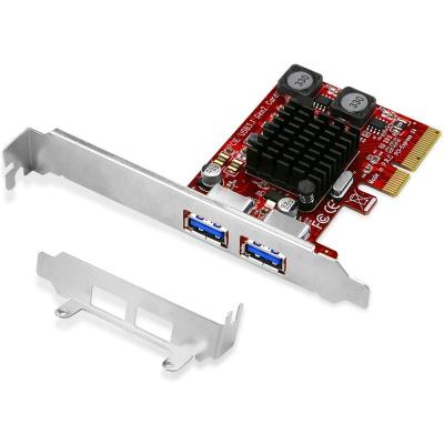 China 2 Ports USB 3.0 10Gbps PCI Express (PCIe) Super Fast Expansion Card for Windows Server, XP, 7, Vista, 8,8.1, 10 Self-Powered U2G2 for sale