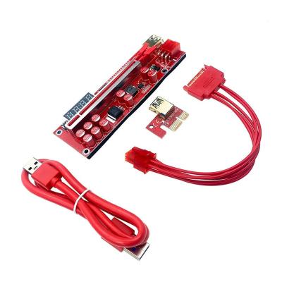 China VER011Pro Graphics Card GPU Riser Card Factory Direct Plus 2022 PCIE Riser Card PCI-E PCI Express Adapter Black Molex 6Pin SATA USB 3.0 Cable GPU for sale