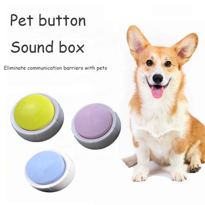 China Latest Stocked Pet Products Toy Button Sound Voice Communication Eating Dialog Trainer for sale