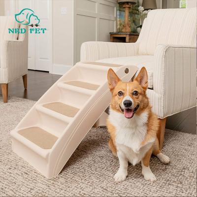 China Hot Selling Travel Safety Four Steps Pet Shop Pet Shop Indoor Foldable Plastic Stairs For Bed for sale