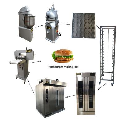 China High efficiency bakery equipment hamburger baking production line for bread making machine full set bread making production line for sale