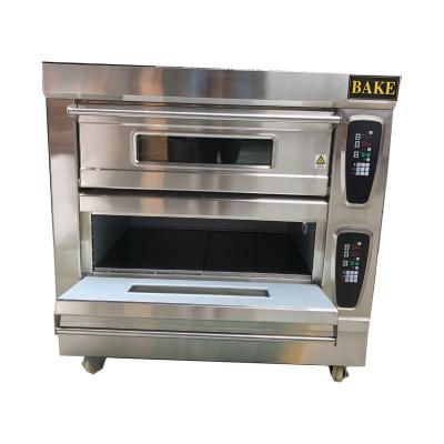 China Economical Bakery Machine Deck Oven For Pizza Bread Baking 2 Deck Gas Power Deck Oven With Steam for sale