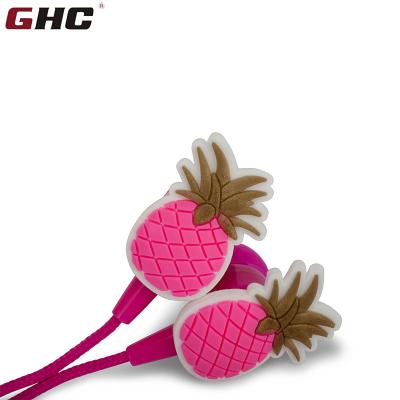 China Mobile phone/Mp3/CD player/radio in-ear wired stereo pineapple shape cute cartoon earphone band earphone with logo for sale